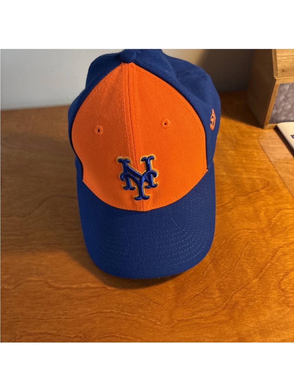 New York Mets Orange & Blue Logo Baseball Cap-New Era 39 Thirty